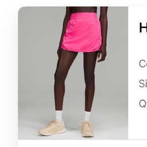 Lululemon HOTTY HOT HR SKIRT 🎀 SONIC PINK SZ 6
